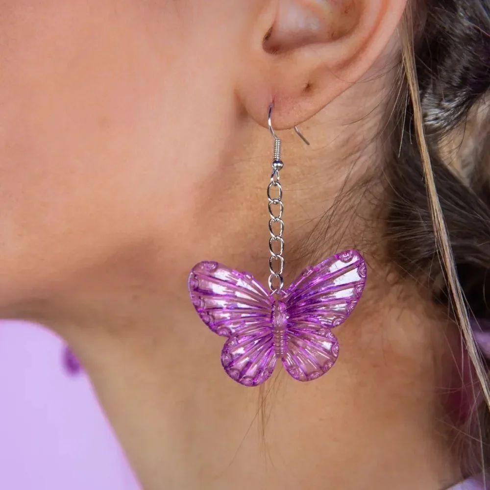 butterfly drop earrings A514